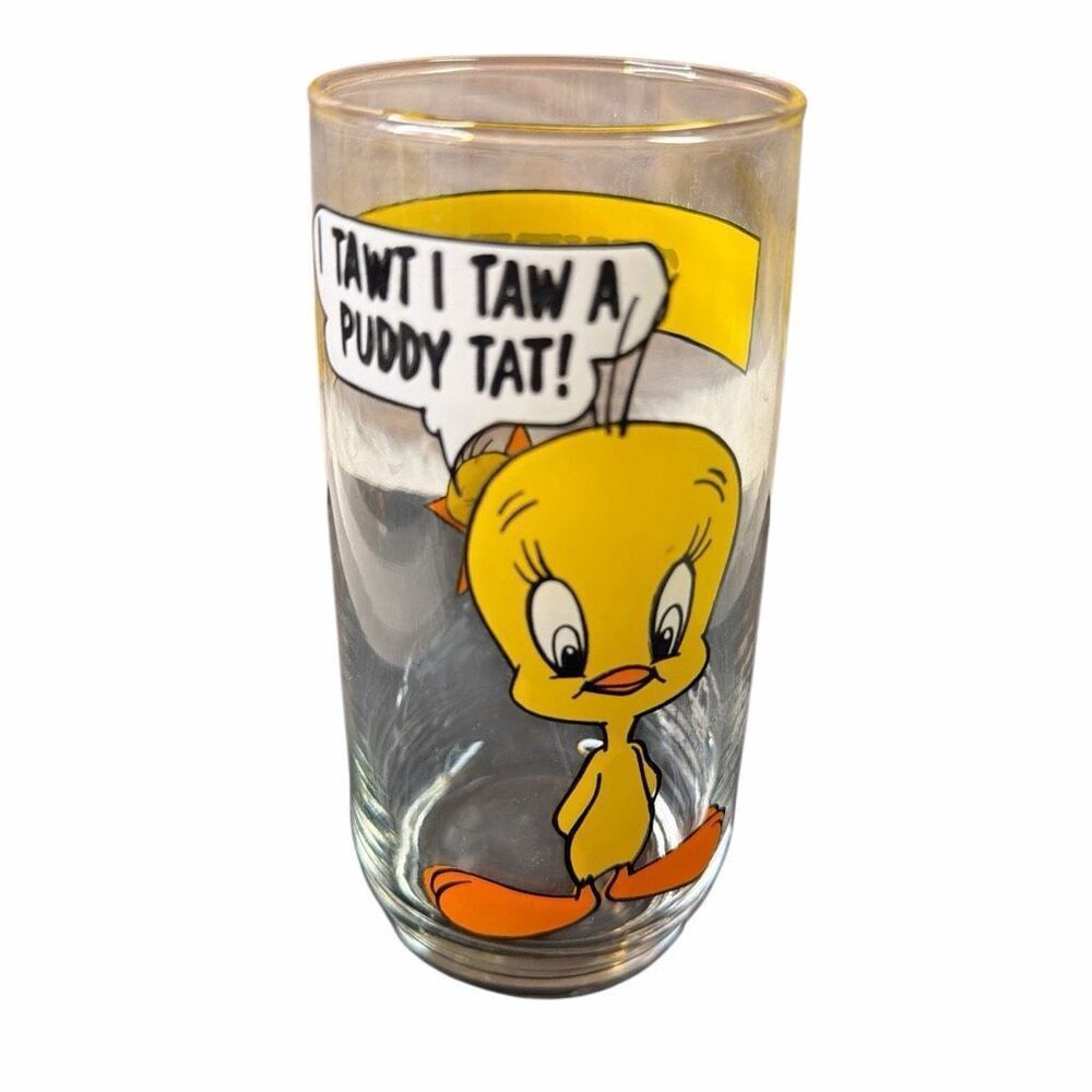Tweety Bird Looney Tunes 8 oz Glass Tumbler Arby’s Collector Series 1966